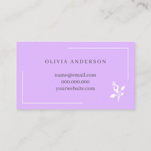 De moderne Paarse manuscriptorde bedankt u zaken Visitekaartje (Achterkant)