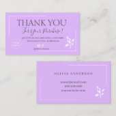 De moderne Paarse manuscriptorde bedankt u zaken Visitekaartje (Voorkant / Achterkant)