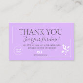 De moderne Paarse manuscriptorde bedankt u zaken Visitekaartje (Voorkant)