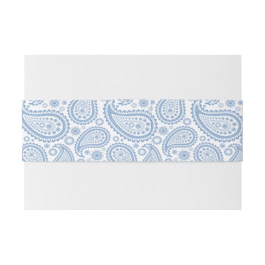 De moderne Paisley bruiloftcollectie - Blauw Uitnodigingen Wikkel (Achterkant Voorbeeld)