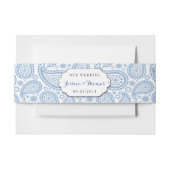 De moderne Paisley bruiloftcollectie - Blauw Uitnodigingen Wikkel (Voorkant Voorbeeld)