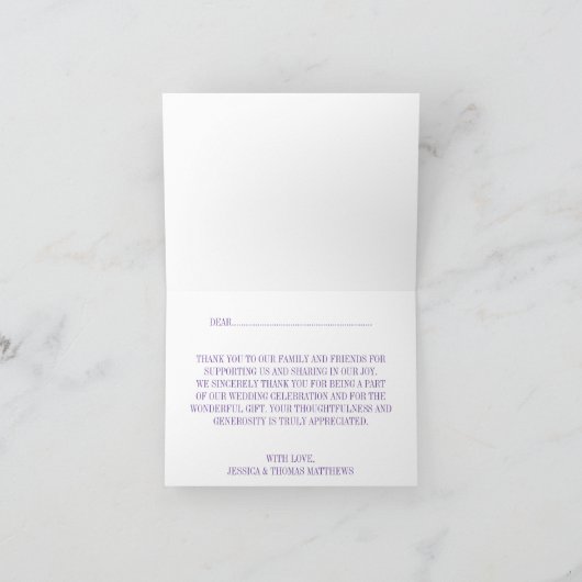 De moderne Paisley bruiloftcollectie - Paars Bedankkaart (Binnen)