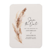 De moderne pampas-grasbruiloft redt de datum magneet (Verticaal)