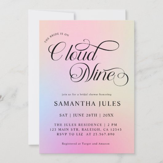 De moderne pastelbruid is op wolk negen Vrijgezell Kaart (Voorkant)