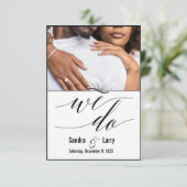 De moderne persoonlijke foto bewaart de datum RSVP kaartje (Staand voorkant)