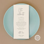 De moderne Plaatsende Binnenpartij Dank u Kaart<br><div class="desc">Introductie van de perfecte finishing touch aan uw huwelijksreceptie - onze elegante Wedding Thank You Place Setting Kaarten, met kaarttitel "Let's Celebrate"! Ontworpen om uw oprechte waardering voor de aanwezigheid van elke gast op uw speciale dag uit te drukken, zijn deze kaarten de ideale manier om een persoonlijk tintje aan...</div>