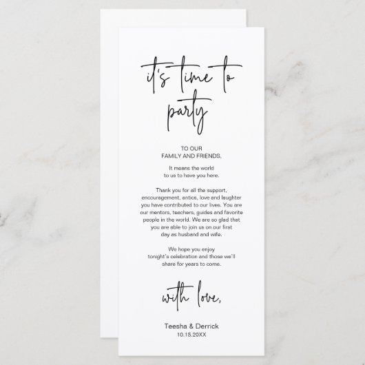 De moderne Plaatsende Binnenpartij Dank u Kaart (Voorkant / Achterkant)