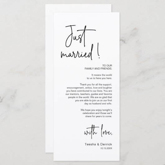 De moderne Plaatsende Binnenpartij Dank u Kaart (Voorkant / Achterkant)