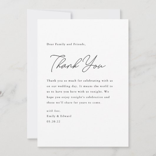 De moderne Plaatsing van de Plaats van het Manuscr Bedankkaart (Voorkant)