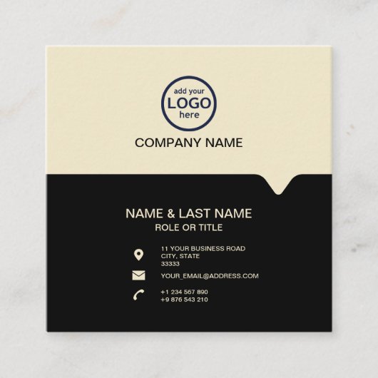 De moderne Professionele 2 kleuren voegen uw logo  Vierkante Visitekaartje (Voorkant)