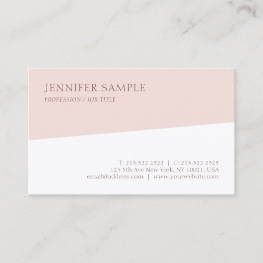 De moderne Professionele Minimalistische Sjabloon  Visitekaartje (Voorkant)