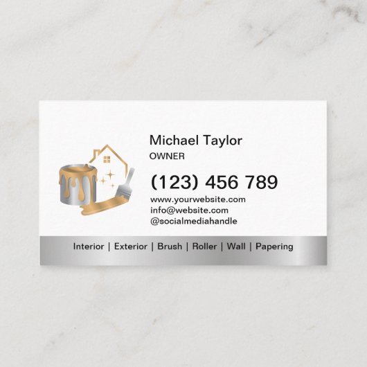 De moderne Professionele Schilderijdienst Visitekaartje (Achterkant)
