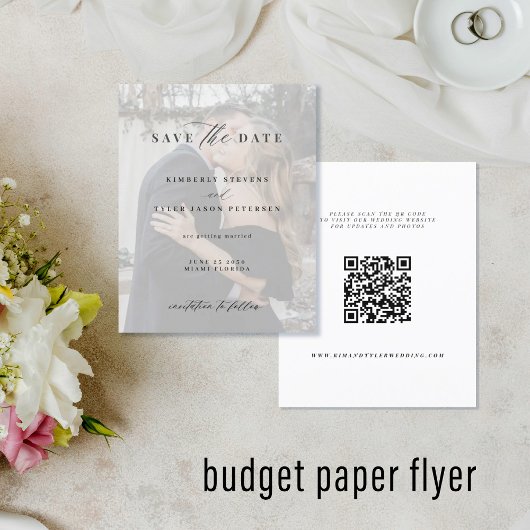 De moderne QR CODE van de begroting fotobruiloft s Flyer