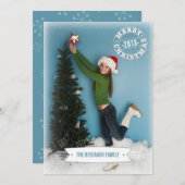 De moderne Retro-kerstkaartje voor kerstmis Feestdagenkaart (Voorkant / Achterkant)