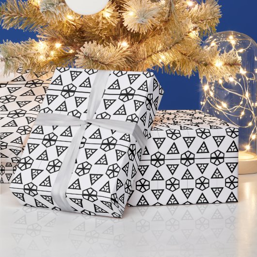 De moderne Retro zwart-wit midden-eeuwse moderne Cadeaupapier (Feestdagen)