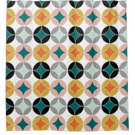 De moderne Retrostijl van de Middelgrote eeuw herh Douchegordijn