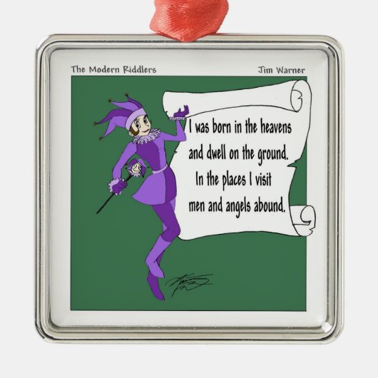 De moderne Riddlers sneeuwdraaien Metalen Ornament (Voorkant)