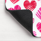De moderne rode en roze Doodled Hearts Valentijn Muismat (Hoek)