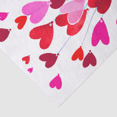 De moderne rode en roze Valentijn harten paar name Tissuepapier (Detail)