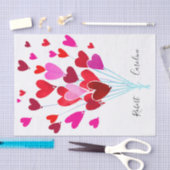 De moderne rode en roze Valentijn harten paar name Tissuepapier (Craft)