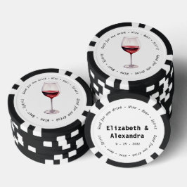 De moderne rode wijn Drink Voucher bruiloft Poker Chips