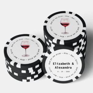 De moderne rode wijn Drink Voucher bruiloft Poker Chips