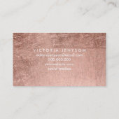 De moderne roos gouden borstelslag chic make-up ku visitekaartje (Achterkant)