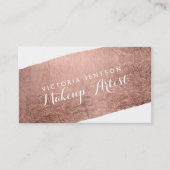 De moderne roos gouden borstelslag chic make-up ku visitekaartje (Voorkant)