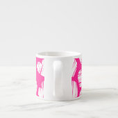 De moderne roze en witte Doodled Heart Valentijnsd Espresso Kop (Achterkant)