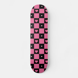 De moderne Roze en Zwarte Harten van Girly van het Skateboard