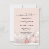 de moderne roze kerstkaart bewaren save the date (Voorkant)