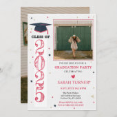 De moderne roze klasse van 2025 Afstuderen Kaart (Voorkant / Achterkant)