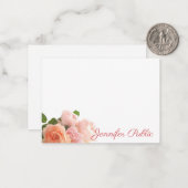 De moderne Rozen van de Waterverf van het Manuscri Notitiekaartje (Voorkant / Achterkant in situ)