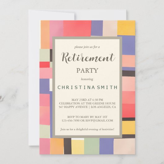 De moderne Schattigee Levendige Partij van de Kleu Kaart (Voorkant)