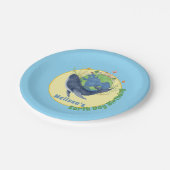 De moderne Schattigee verjaardagsblauwe vinvis Papieren Bordje (Gekanteld)