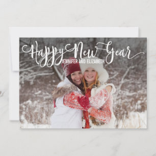 De moderne Schrijfbare Nieuwjarige Fotokaart Feestdagenkaart