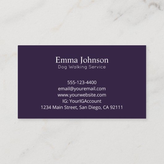 De moderne Shepherd logo Dog Walking Visitekaartje (Achterkant)