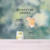 De moderne signatuur Drink cocktails Acryl Bord (Neutraal)