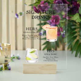 De moderne signatuur Drink cocktails Acryl Bord