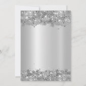 De moderne Silver Glitter Metal Folie 70ste Verjaa Kaart (Achterkant)