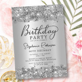 De moderne Silver Glitter Metal Folie 90ste Verjaa Kaart