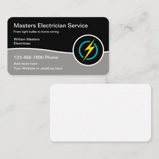 De moderne Sjabloon van de Dienst van de Elektrisc Visitekaartje (Voorkant / Achterkant)