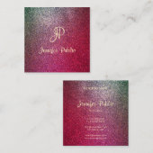 De Moderne Sjabloon van de Glitter van het Manuscr Vierkante Visitekaartje (Voorkant / Achterkant)