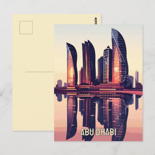 De moderne skyline van Abu Dhabi Briefkaart (Voorkant / Achterkant)