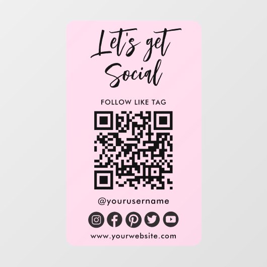 De moderne Sociale Media QR Code verbindt met ons Raamsticker (Vel)