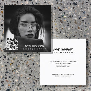 De moderne Sociale Media van de Foto QR van het Ma Vierkante Visitekaartje