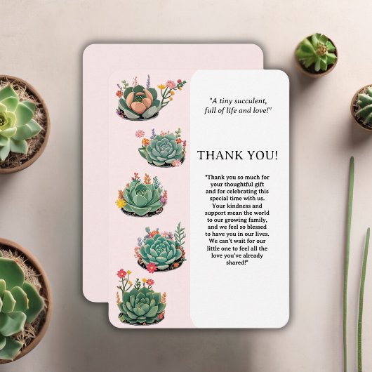 De moderne succulente cactus Baby shower Bedankkaart