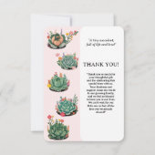 De moderne succulente cactus Baby shower Bedankkaart (Voorkant)