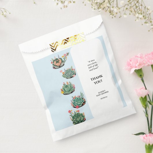 De moderne succulente cactus Baby shower Bedankzakje (Gezegeld)