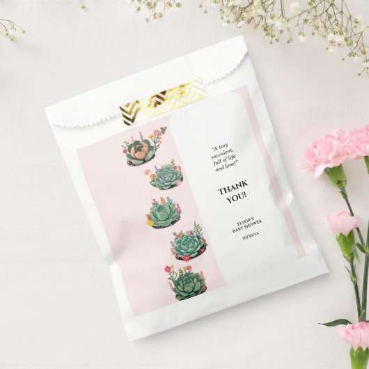 De moderne succulente cactus Baby shower Bedankzakje (Gezegeld)
